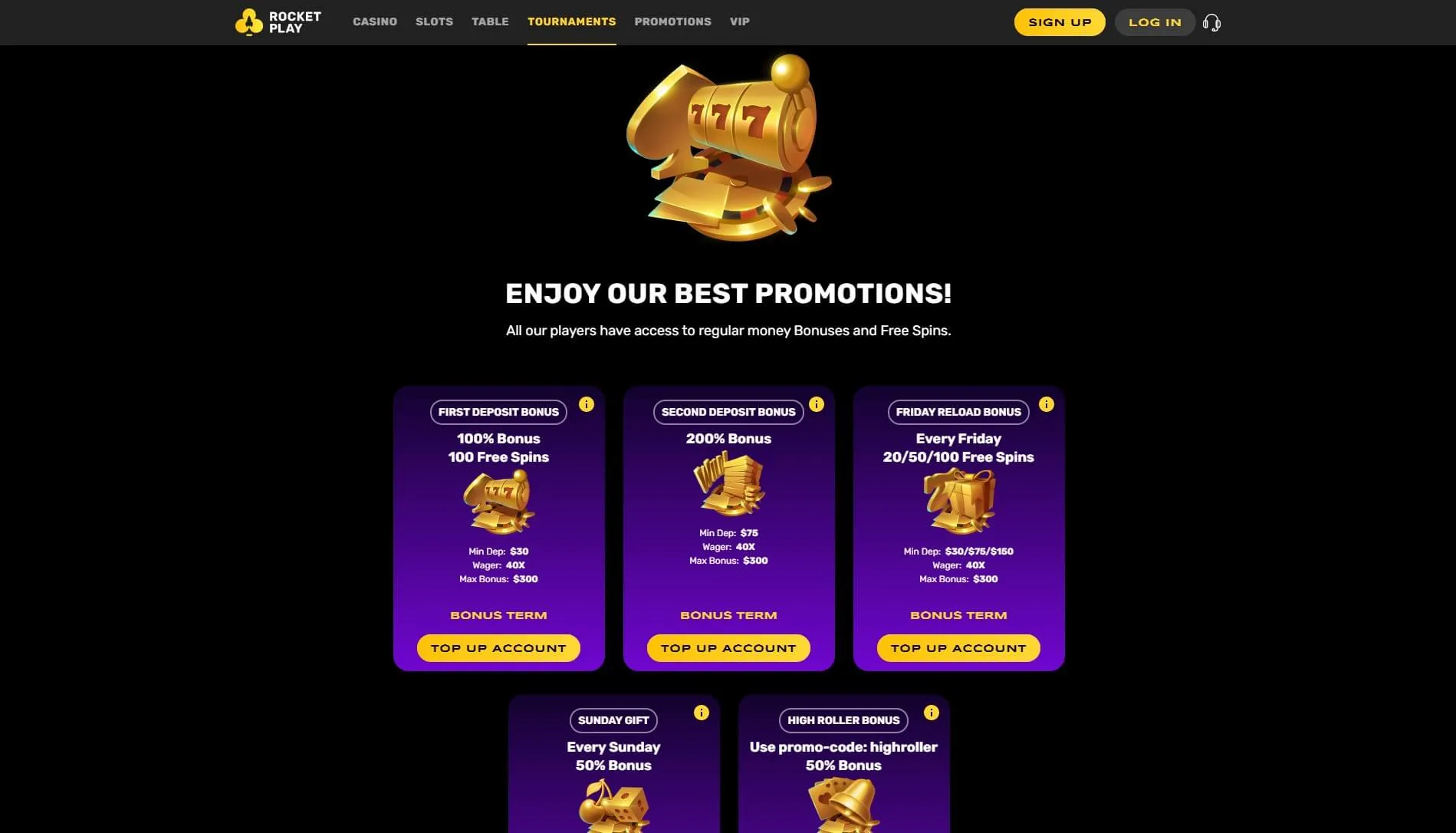 rocketplay-promotions-page